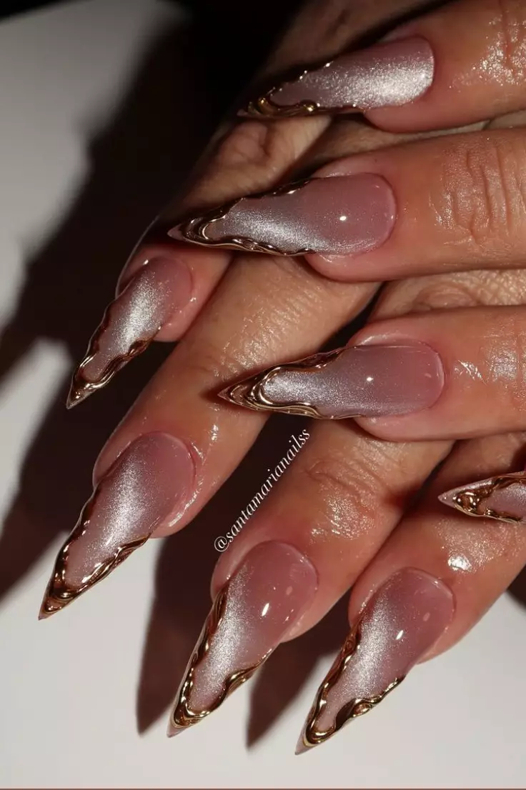 Nude/Chrome Cateye